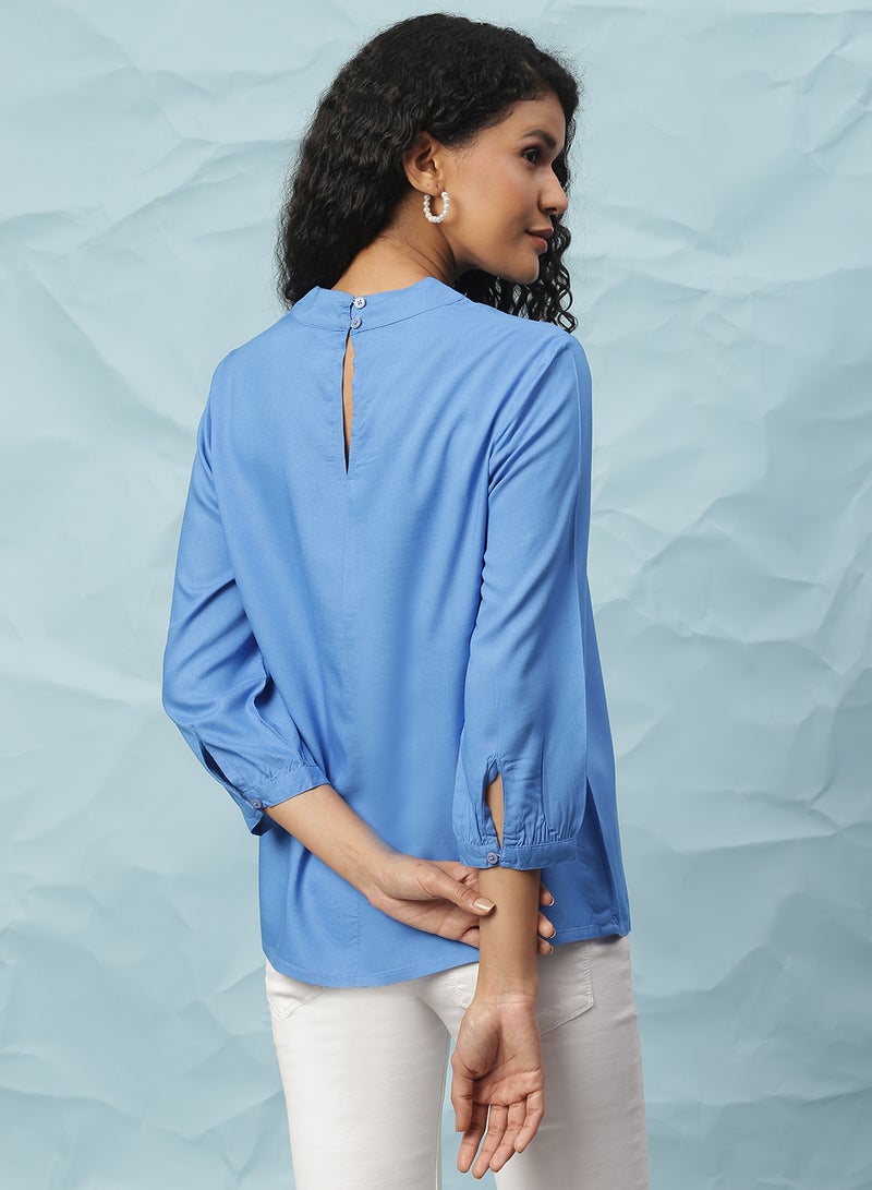 Aila Casual Top Blue - Image 2
