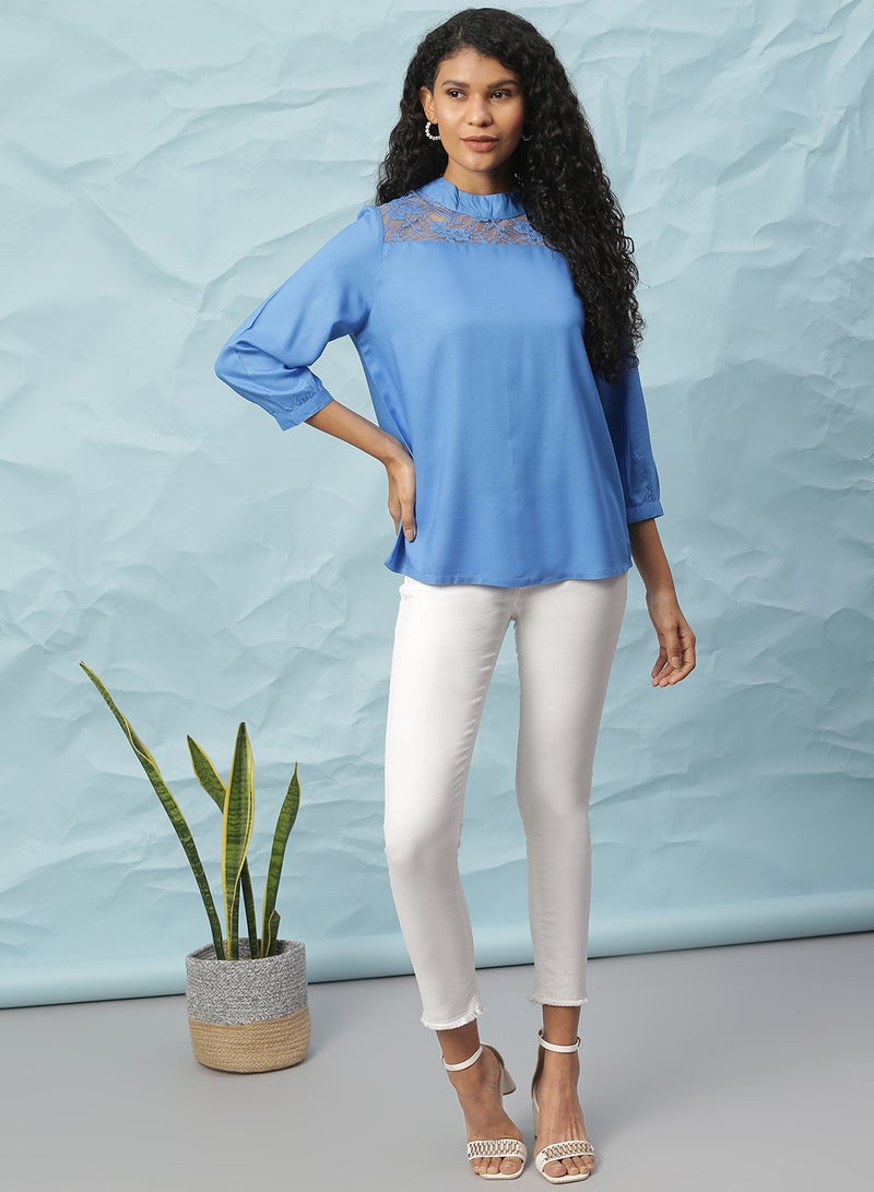 Aila Casual Top Blue - Image 3