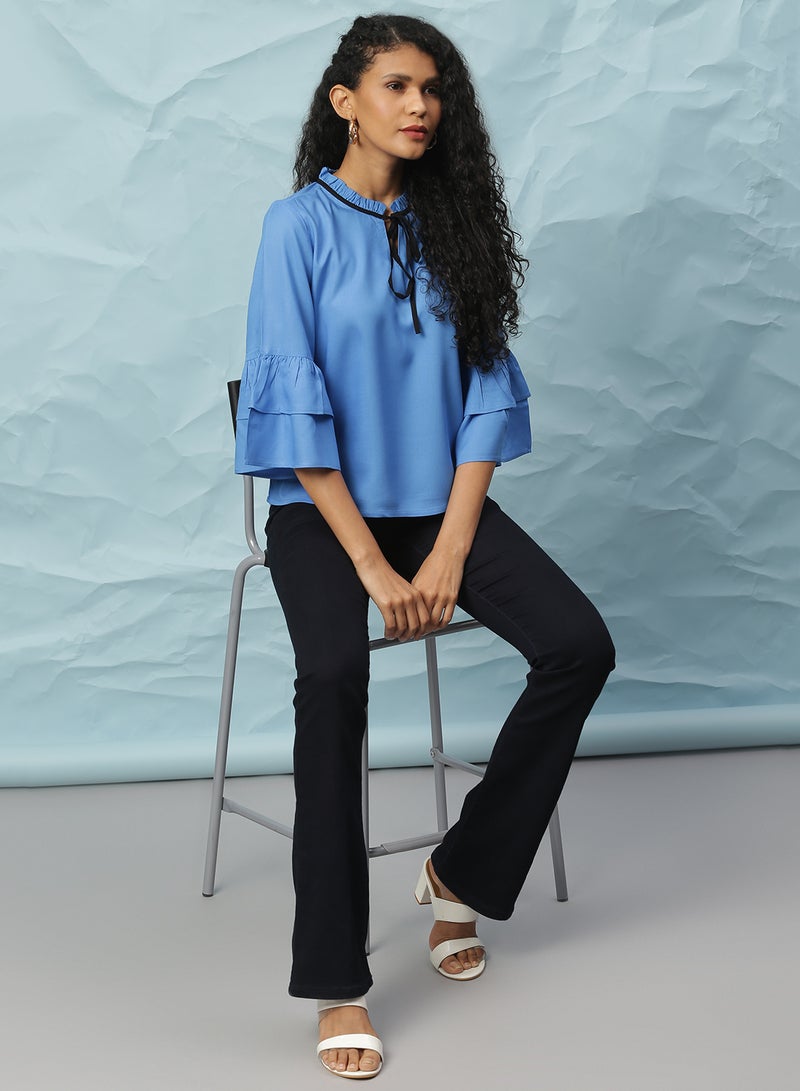 Aila Casual Top Blue  - Image 3