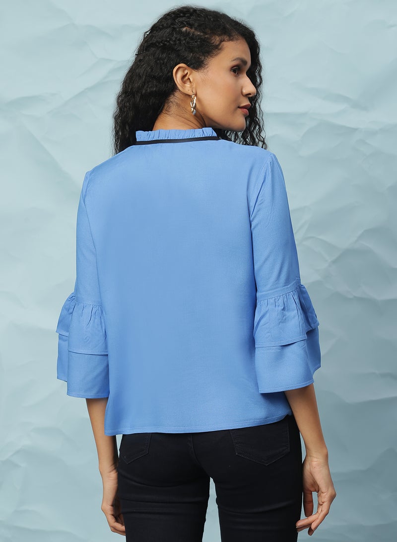 Aila Casual Top Blue  - Image 2