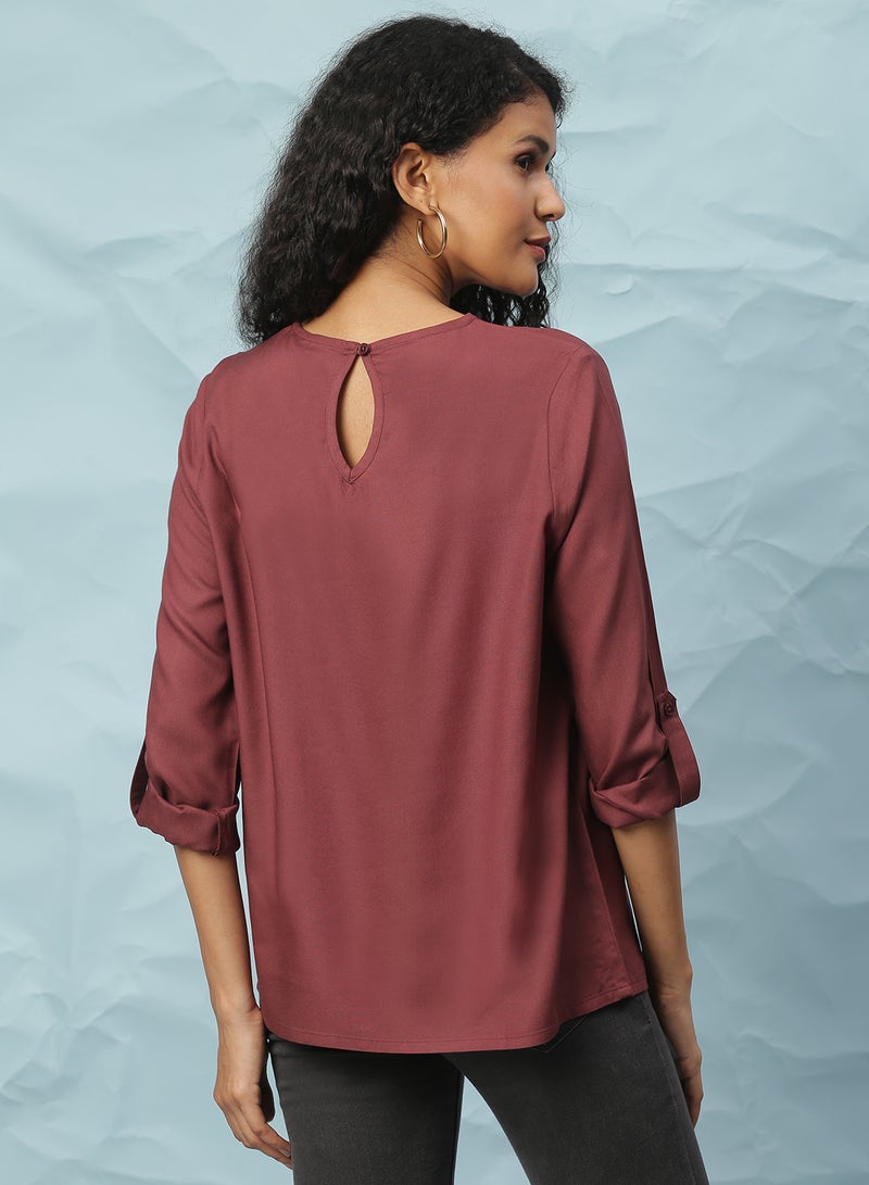 Aila - Casual Top Brown - Image 1