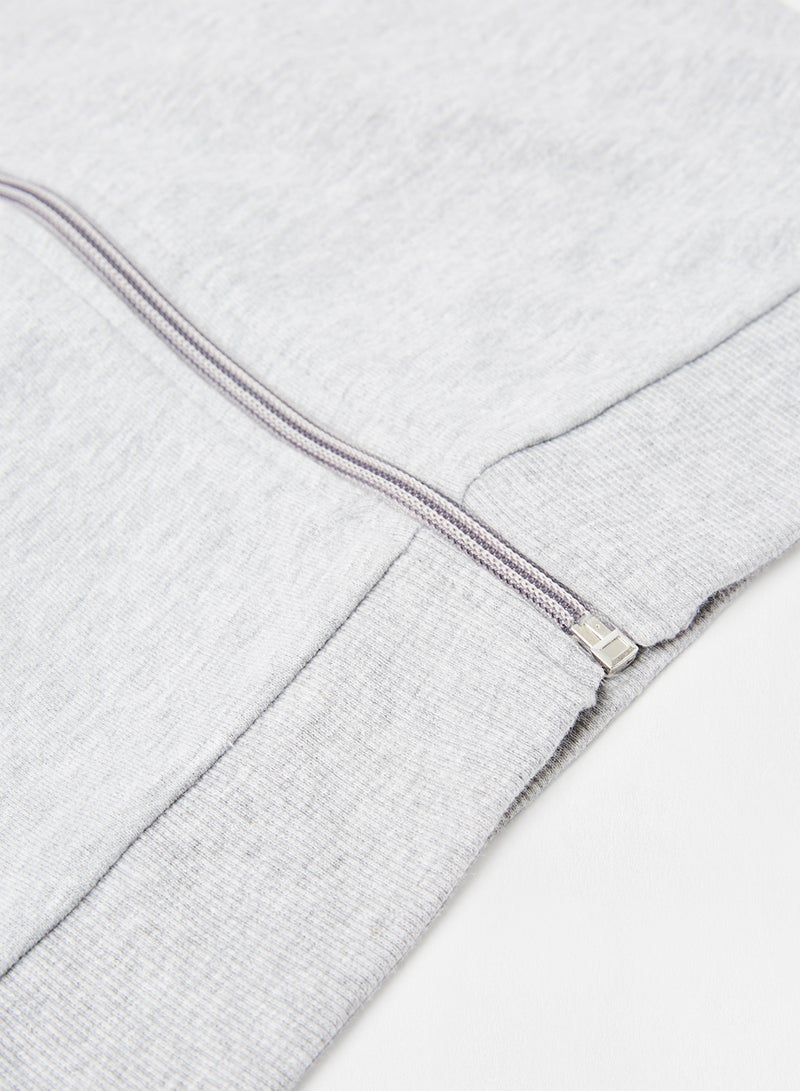 NEON Boys Hooded Neck Long Sleeve Zip Through Grey Melange  - Image 4