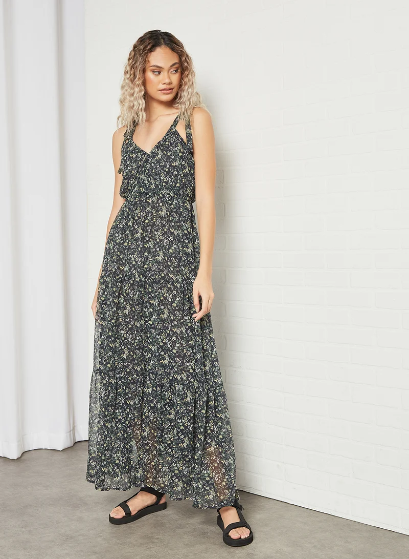 Pepe Jeans LONDON Floral Print Maxi Dress Multicolour