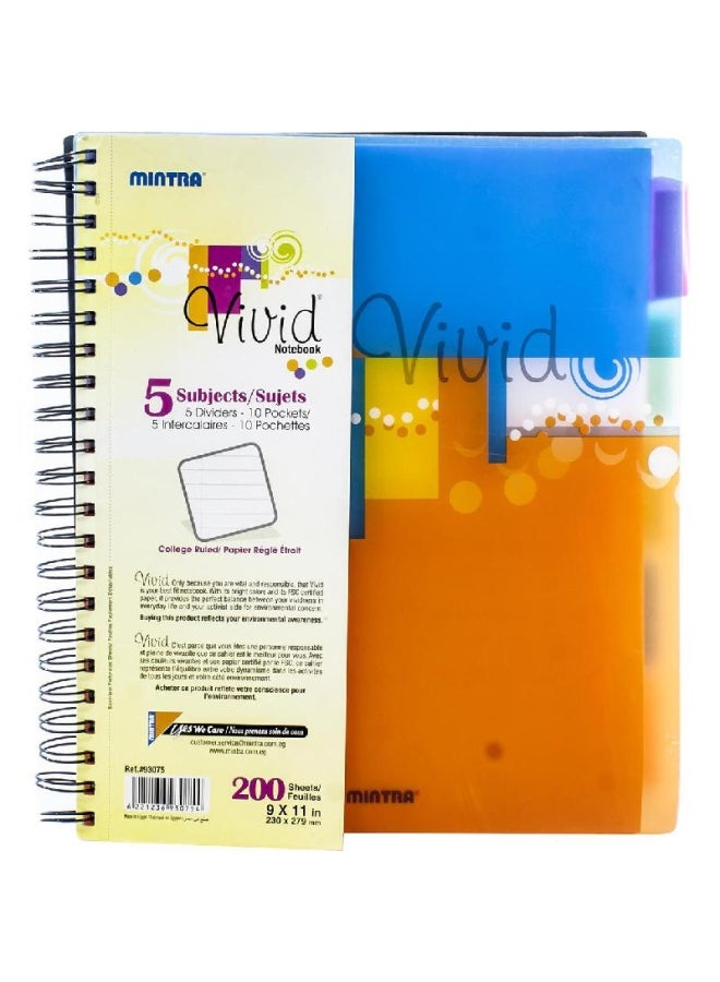 Vivid Ruled Notebook Multicolour
