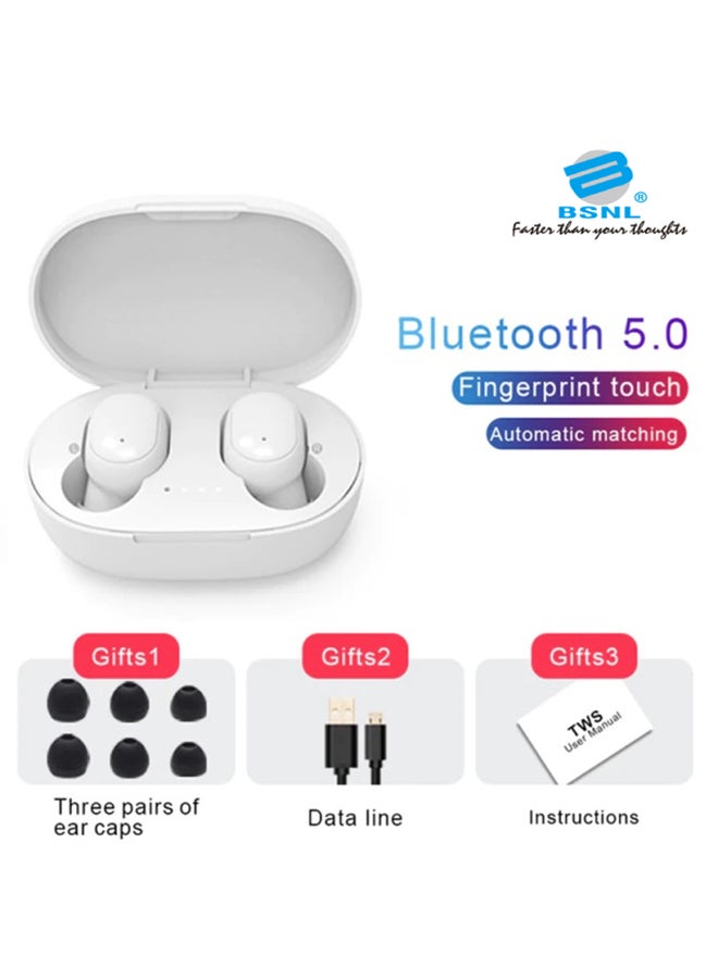 BSNL A6S  Bluetooth Wireless Earphones With Mic And Charging Case White - Image 2
