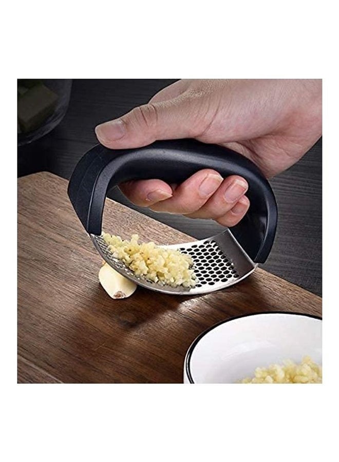 ARTC - Stainless Steel Garlic Chopper With Handle Silver/Black 10cm - Image 1