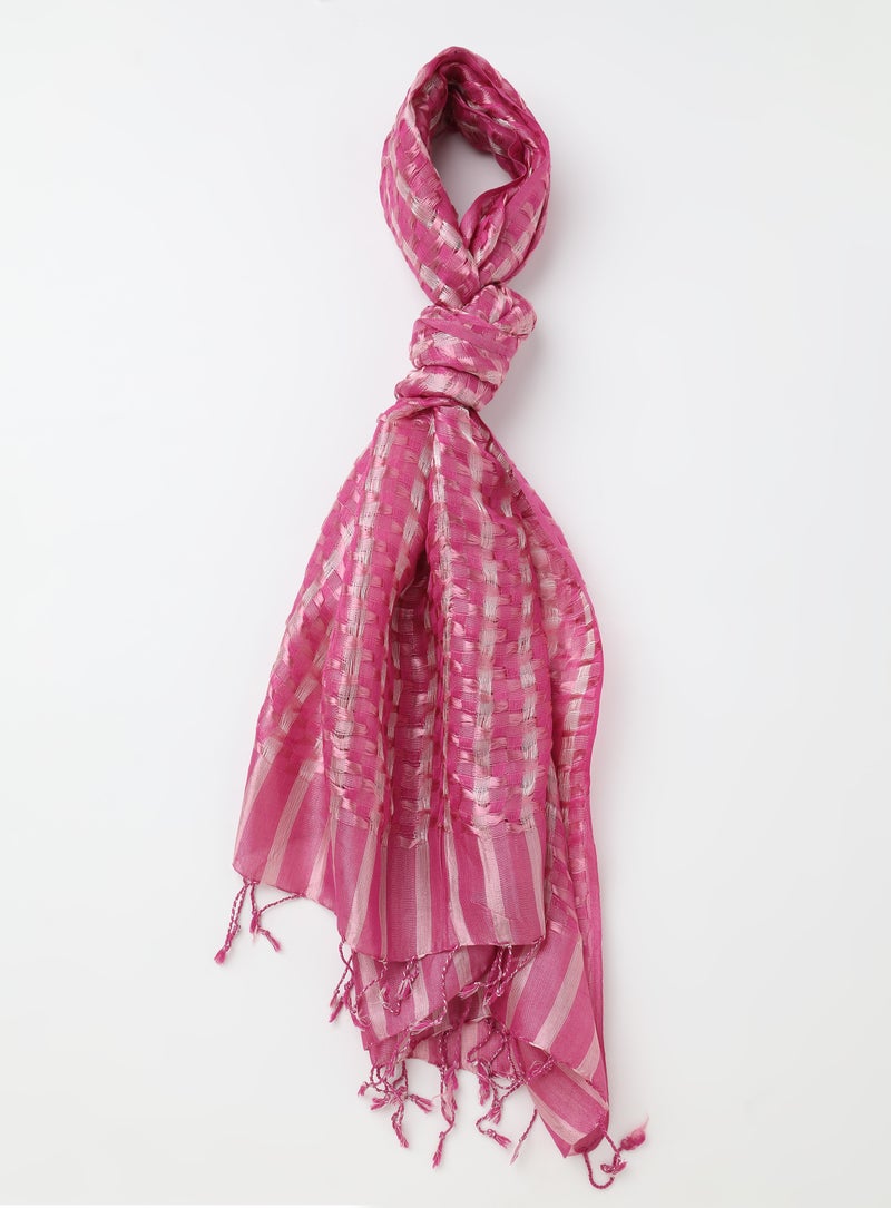 Aila Aop Scarf Pink/White - Image 1