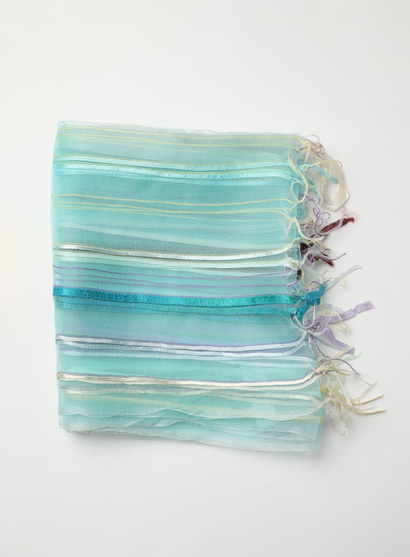 Aila Ikkat Casual Scarf Blue  - Image 4