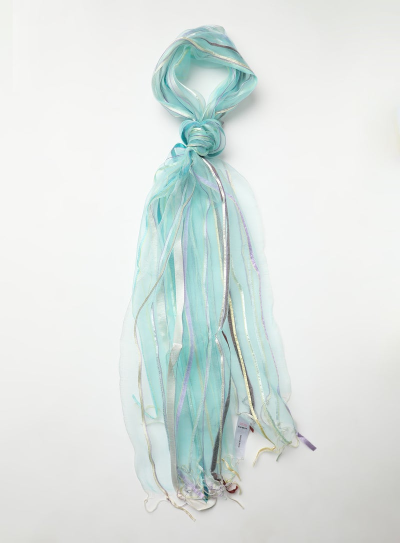 Aila Ikkat Casual Scarf Blue  - Image 1