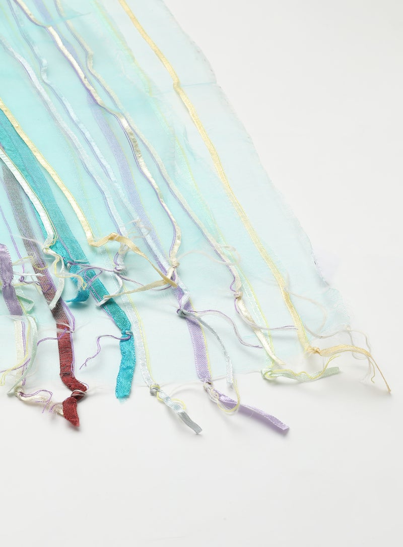 Aila Ikkat Casual Scarf Blue  - Image 3