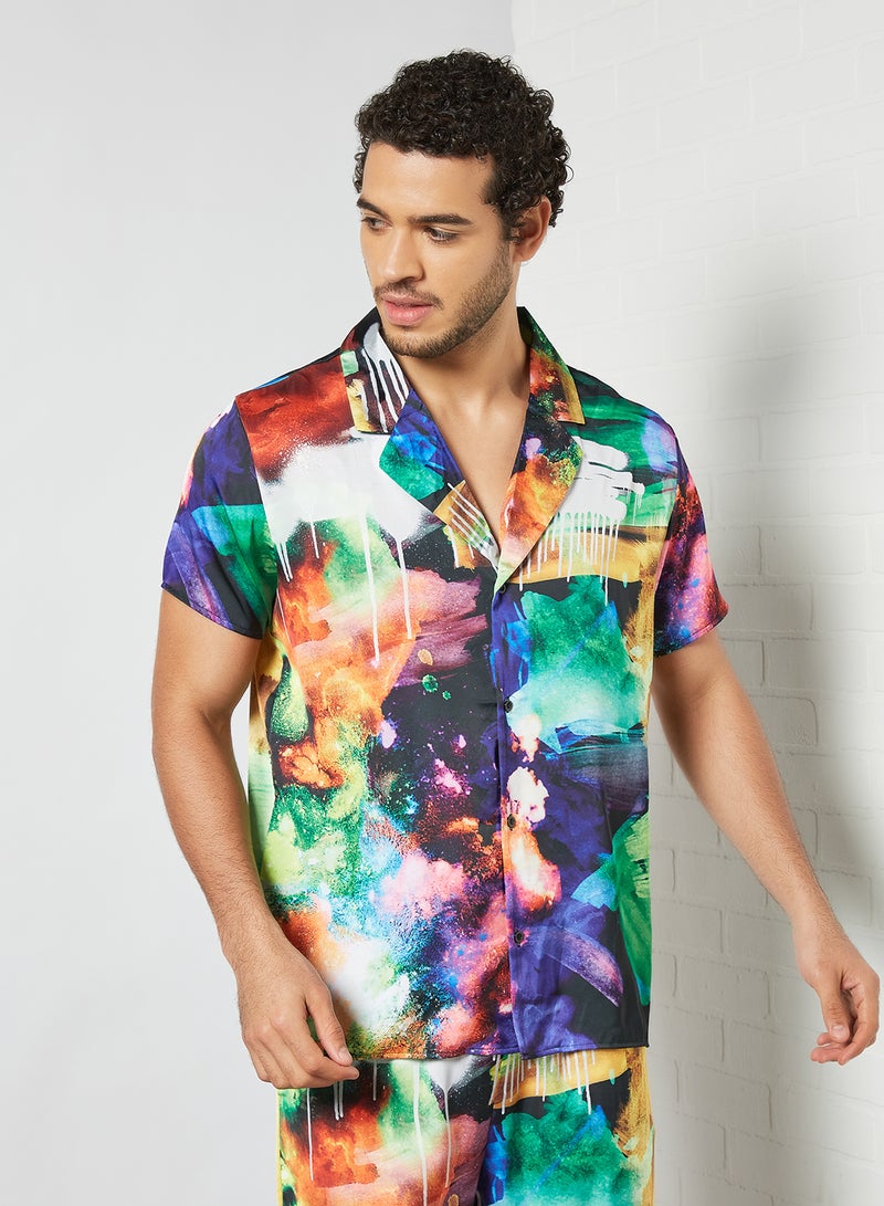 STATE 8 Abstract Print Shirt and Shorts Set Multicolour  - Image 2