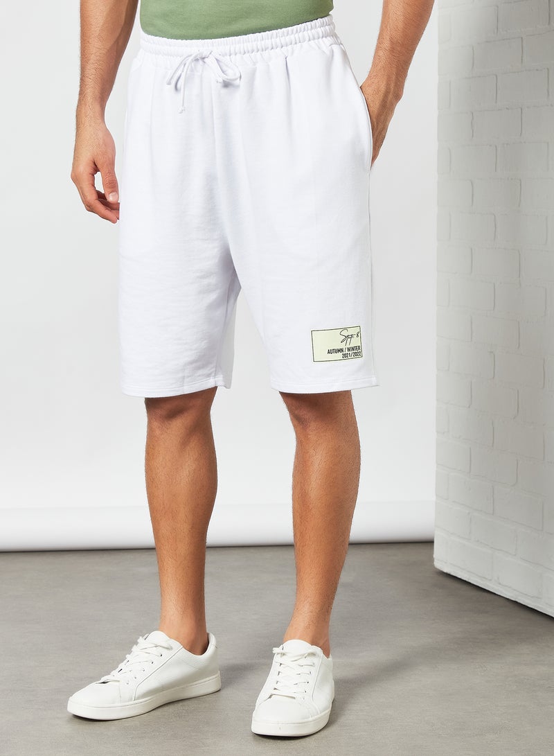 Logo Print Shorts White - v1628400875/N48426978V_1