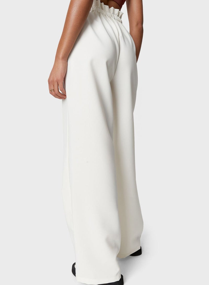 Missguided Paperbag Waist Pants White - Image 2