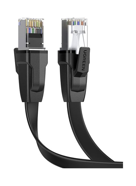 Ethernet Cable Flat CAT 8 40Gbps 2000MHz PoE LAN RJ45 Cord Gigabit Internet Network Wire Compatible with Xbox One PS4/5 Router Modem TV Raspberry Hub -5M Black