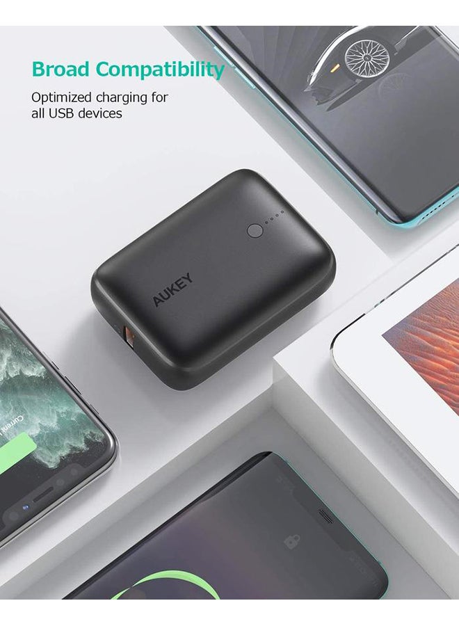 Aukey - 10000 mAh Basix Mini 20W - 10000mAh Ultra compact Power Bank with PD & QC3.0 Black - Image 1