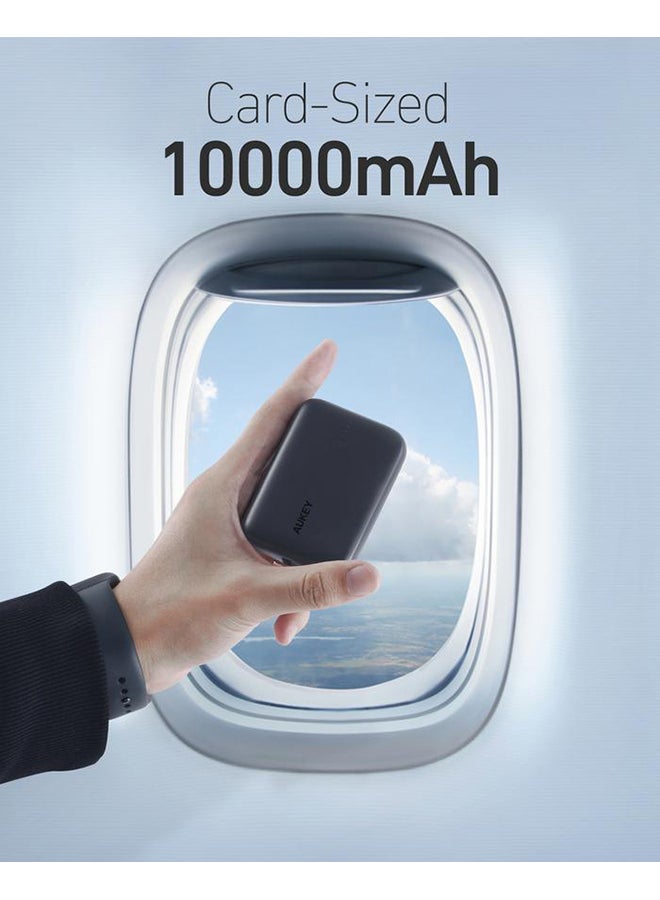 Aukey - 10000 mAh Basix Mini 20W - 10000mAh Ultra compact Power Bank with PD & QC3.0 Black - Image 1