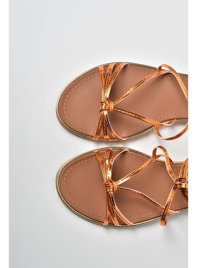 Jove Stylish Flat Sandals Gold  - Image 3
