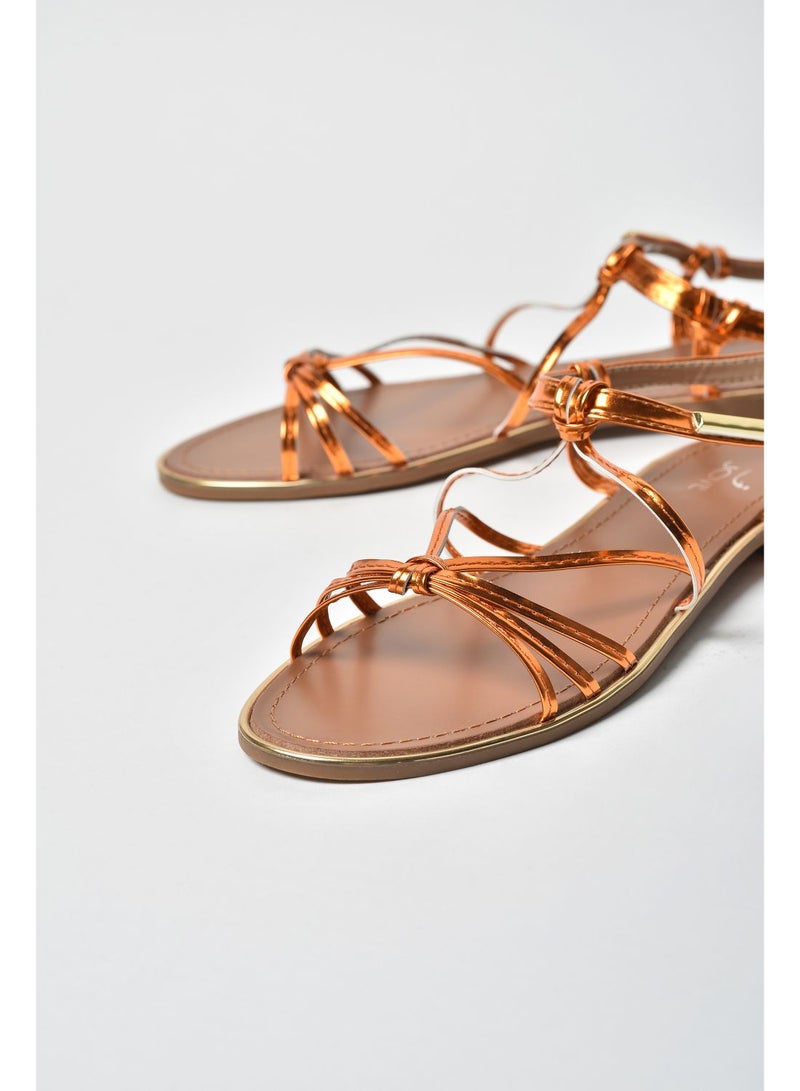 Jove Stylish Flat Sandals Gold  - Image 4