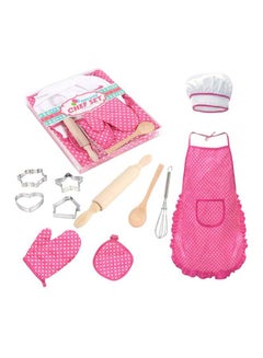 EHOME 11-Piece Complete Kids Chefs Cooking And Baking Kitchen Play Set With Apron 28x3x24cm  - Image 1