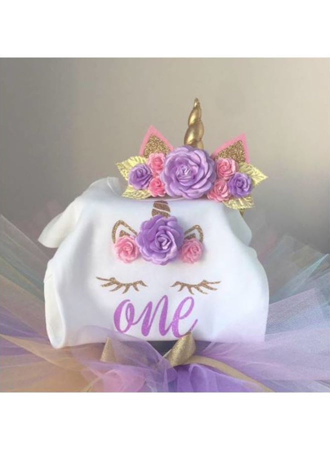 Unicorn Romper With Headband Themed Party Fancy Dress Cosplay Costume For Babies - Image 2