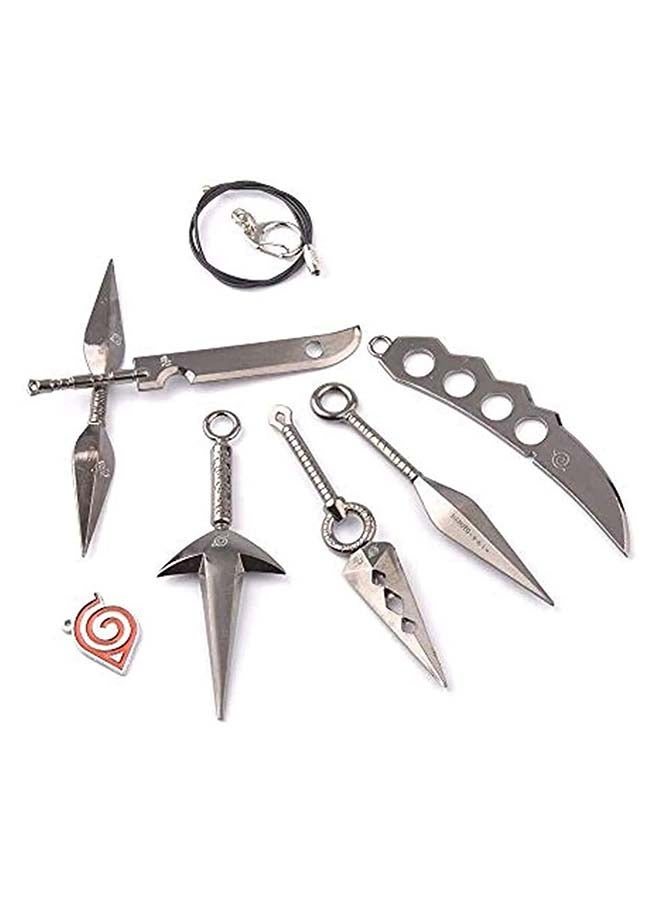 Generic 7-Piece Seven Weapon Anime Naruto Cosplay Model Metal Sword Knife Set For Kids  - Image 2