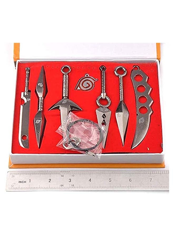 Generic 7-Piece Seven Weapon Anime Naruto Cosplay Model Metal Sword Knife Set For Kids  - Image 3