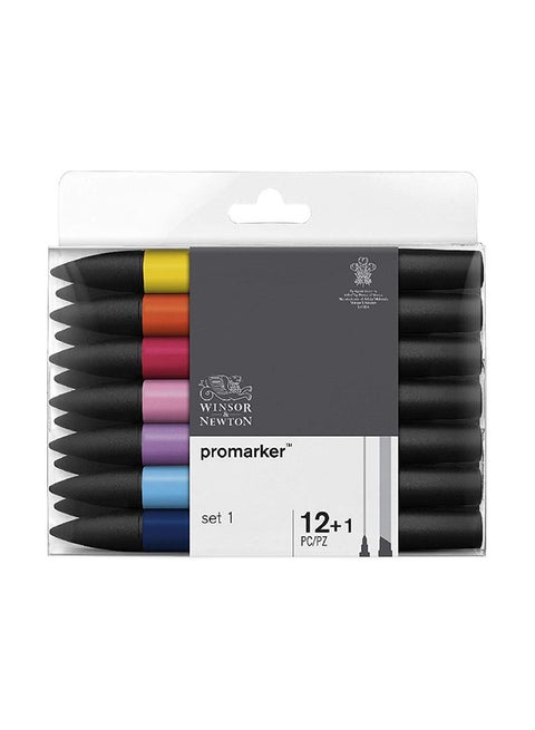13-Piece Twin Tip Graphic Art Marker Multicolour