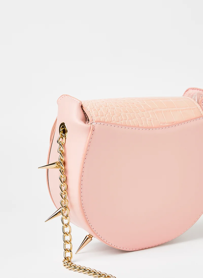 Sivvi x D'Atelier Spike Detail Crossbody Bag Pink