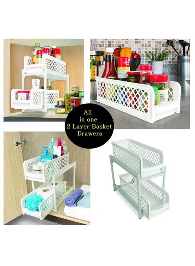 أوركيد درج سلة مكون من طبقتين متعدد الاستخدامات - Image 3