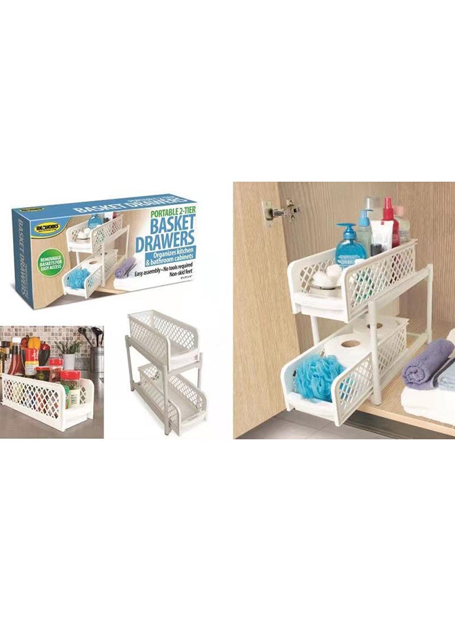 أوركيد درج سلة مكون من طبقتين متعدد الاستخدامات - Image 5