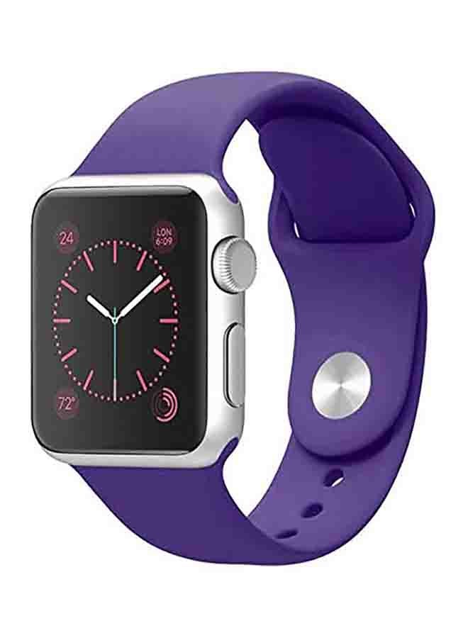 MOCOM - Silicone Sport Replacement Band For Apple iWatch Series 6/SE/5/4/3/2/1 44-42mm Deep Purple - Image 1
