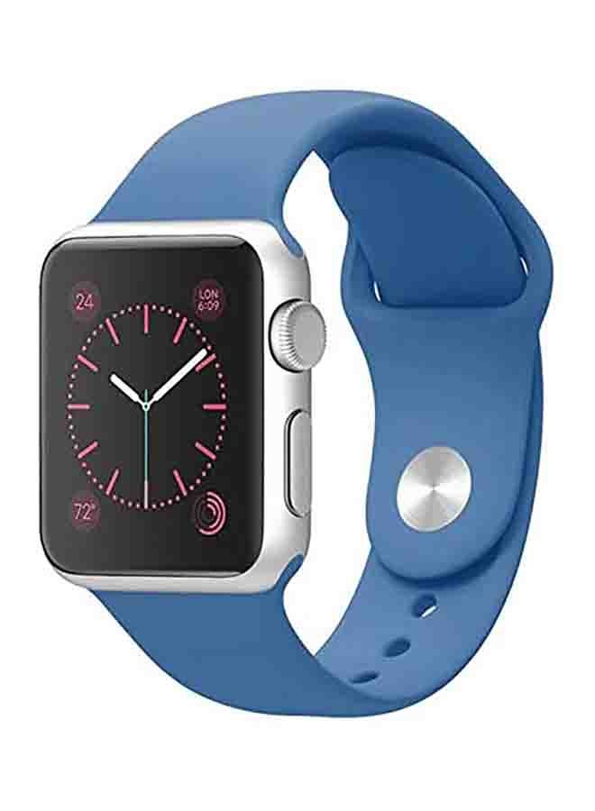 MOCOM - Silicone Sport Replacement Band For Apple iWatch Series 6/SE/5/4/3/2/1 44-42mm Prussian Blue - Image 1