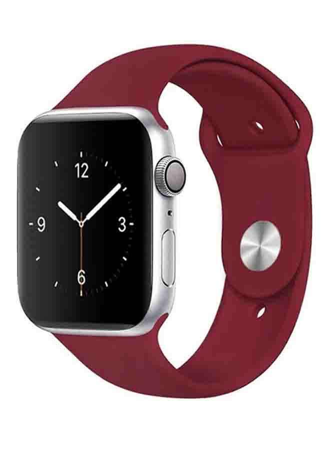 MOCOM Silicone Sport Replacement Band For Apple iWatch Series 6/SE/5/4/3/2/1 44-42mm Wine Red