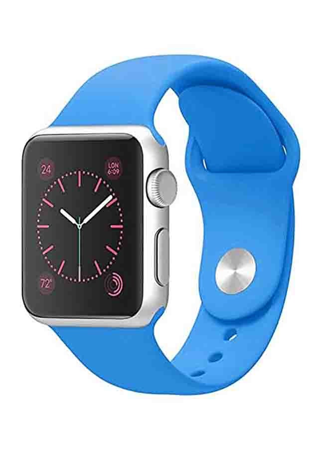 MOCOM - Silicone Sport Replacement Band For Apple iWatch Series 6/SE/5/4/3/2/1 40-38mm Blue - Image 1