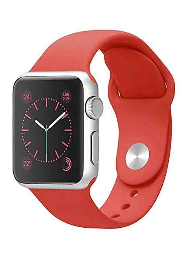 MOCOM Silicone Sport Replacement Band For Apple iWatch Series 6/SE/5/4/3/2/1 40-38mm Camellia Red