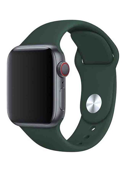 Silicone Sport Replacement Band For Apple iWatch Series 6/SE/5/4/3/2/1 40-38mm Dark Green