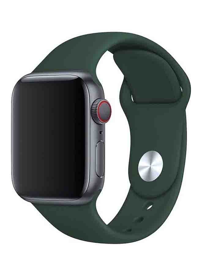 MOCOM Silicone Sport Replacement Band For Apple iWatch Series 6/SE/5/4/3/2/1 40-38mm Dark Green