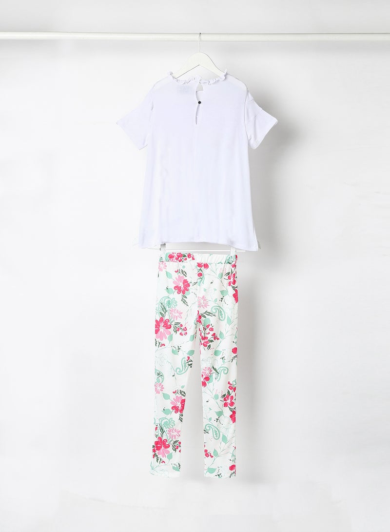 Sivvi x Aya+Zayn Kids/Teen Ruffle Detail Top And Leggings Set Multicolour  - Image 2