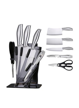 5-Piece Knives Set With Stand Silver/Black 17x36x15cm - v1628425933/N49559061A_1