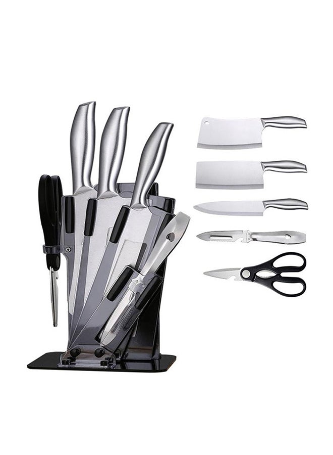 AGD - 5-Piece Knives Set With Stand Silver/Black 17x36x15cm - Image 1