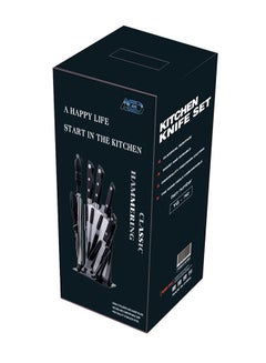 AGD 6-Piece Knives Set With Stand Silver/Black 17x36x15cm  - Image 3