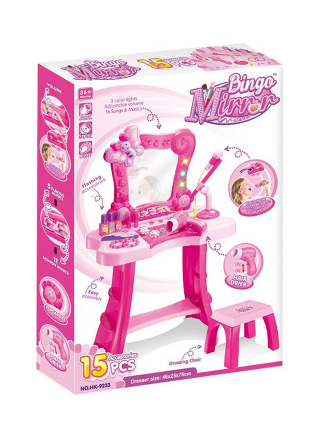 بوهوي طقم طاولة التجميل مع ميكروفون هاي فاي مقاس 46.5x25x78 سنتيمتراً 46.5x25x78سم - Image 1