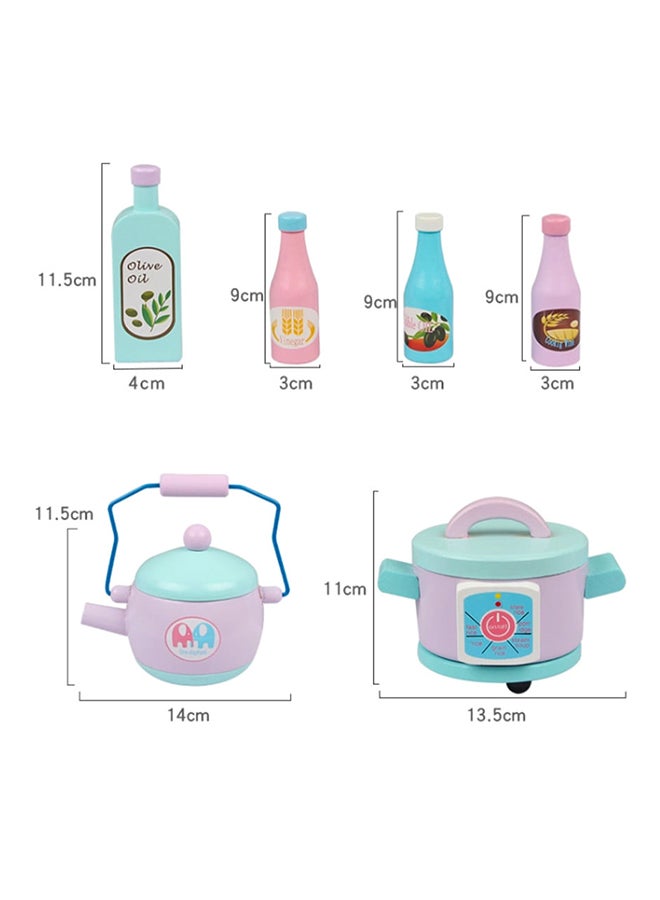 Wooden Authentic Detailing Rich Unique Design Pretend Kitchen Play Set 102.5x50.5x105cm  - Image 4