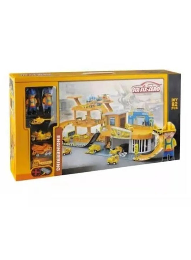 XIAOBAICAI 82-Piece DIY Engineering Parking Set  - Image 1