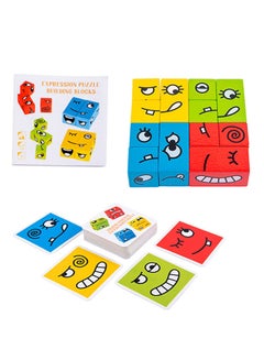 Wooden Face-Changing Expressions Matching Cube Blocks Educational Game Montessori Toy For Kids 20x20x3.5cm - v1628426160/N39928963A_1