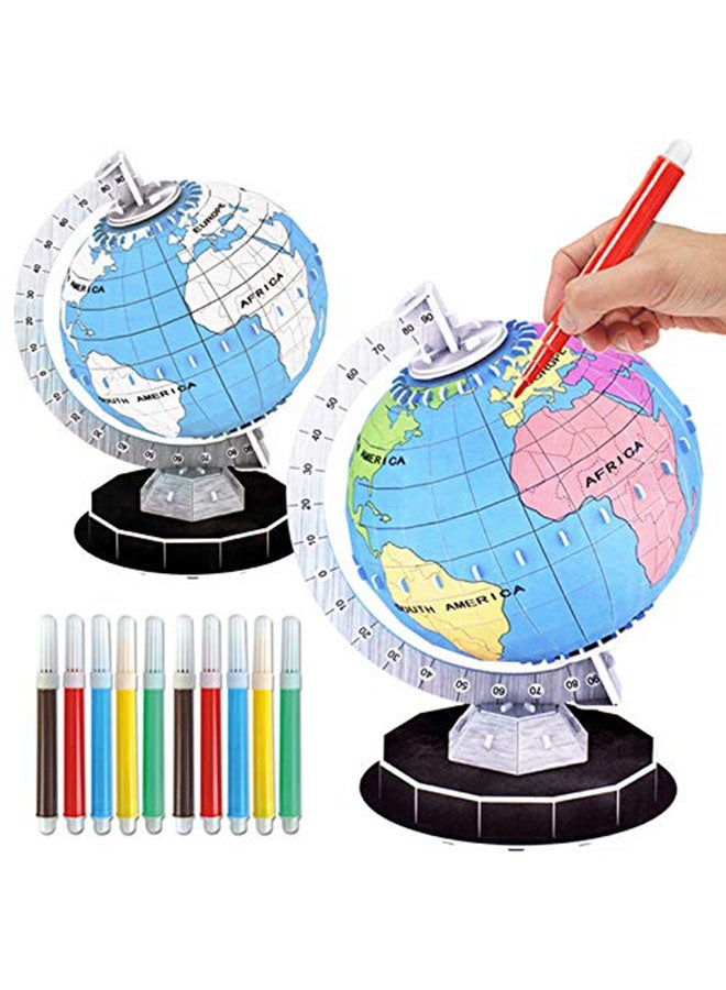 xingxing 47-Piece Coloring Puzzle Series Globe 3D Puzzle 16.4 x 14.3 x 21.8cm - Image 5