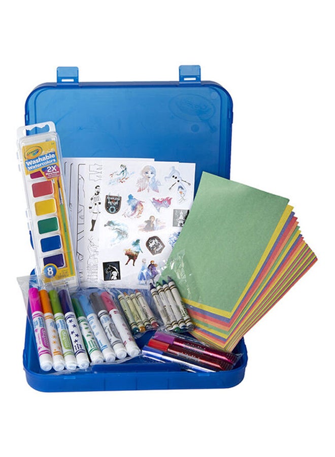 Frozen II - Create And Colour Kit With 70 Art Supplies In A Storage Case For Kids 2.25x10.75x10inch
