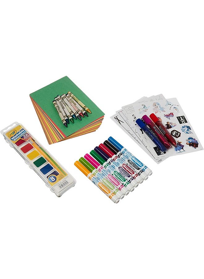Frozen II - Create And Colour Kit With 70 Art Supplies In A Storage Case For Kids 2.25x10.75x10inch