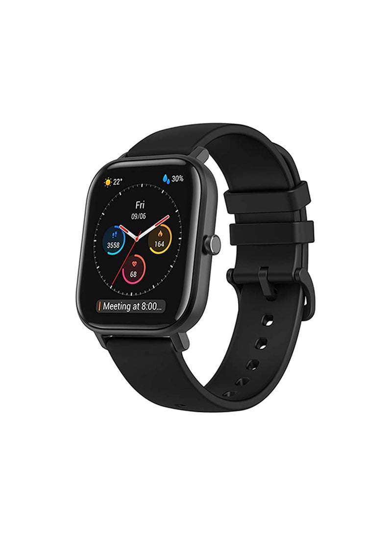 Amazfit - 200.0 mAh GTS Smart Watch With GPS Obsidian Black - Image 1