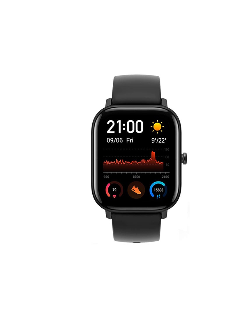 Amazfit - 200.0 mAh GTS Smart Watch With GPS Obsidian Black - Image 1